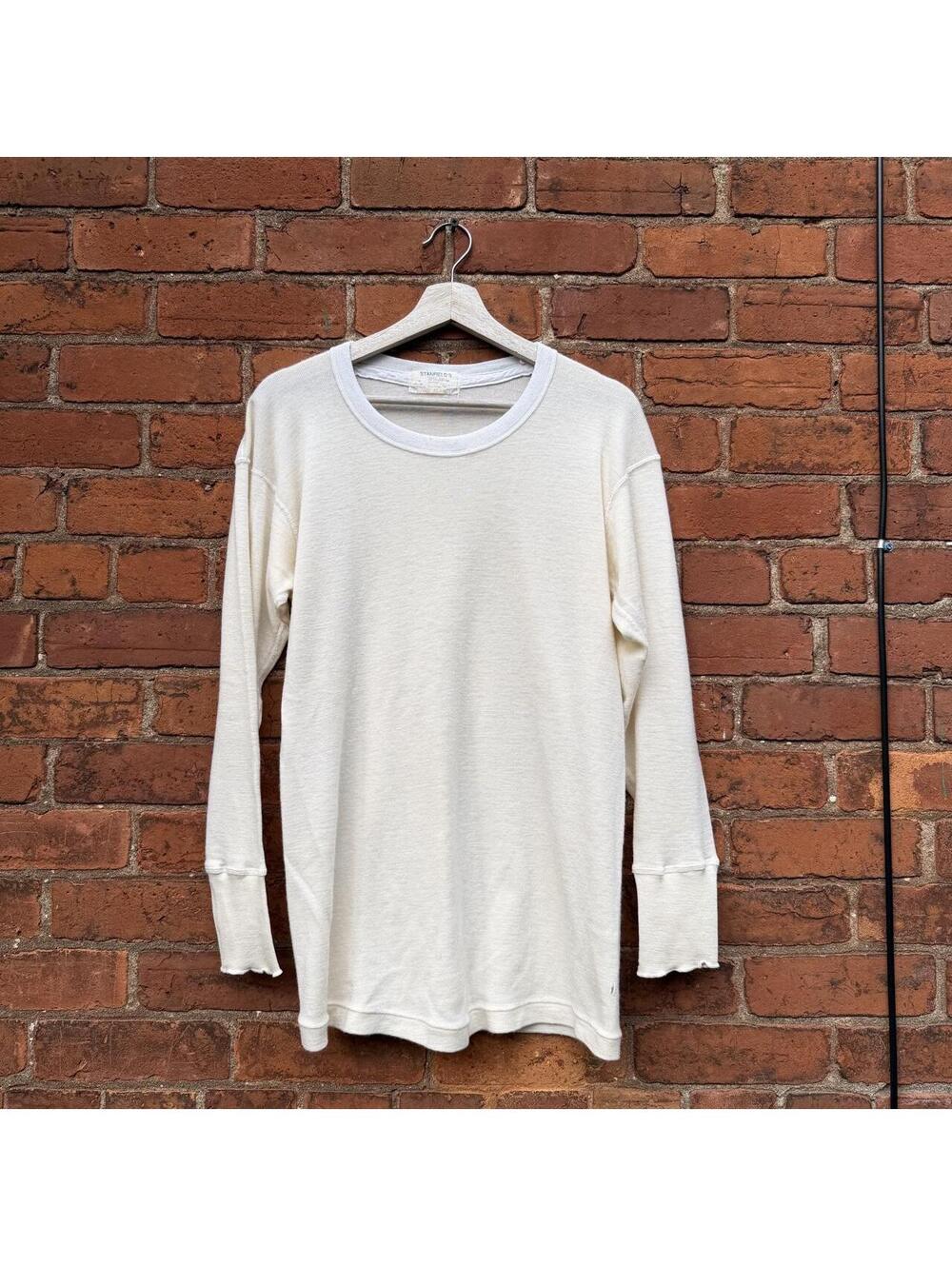 Vintage stanfields wool blend thermal base layer shirt 70s L